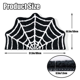 Meetory Spider Web rug with non-slip back keeps bathroom safe.