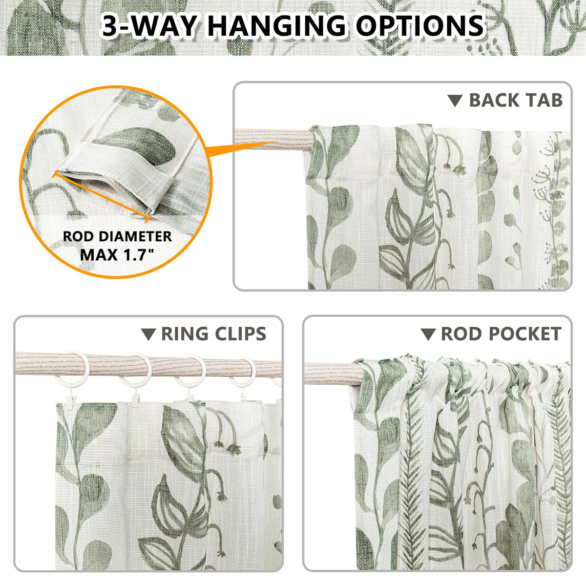 MEETSKY Boho leaf print window treatment adds natural charm