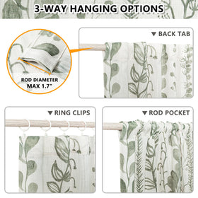 MEETSKY Boho leaf print window treatment adds natural charm