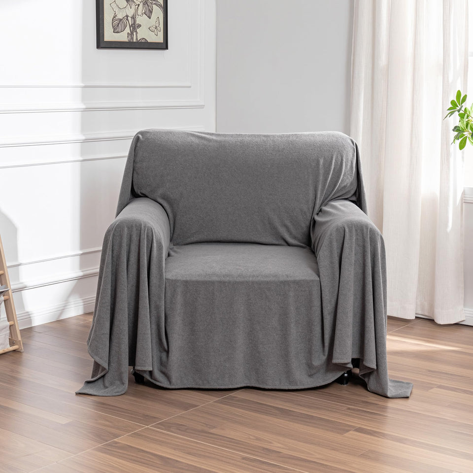 MEETSKY chair cover demonstrates soft plush material for cozy daily use.