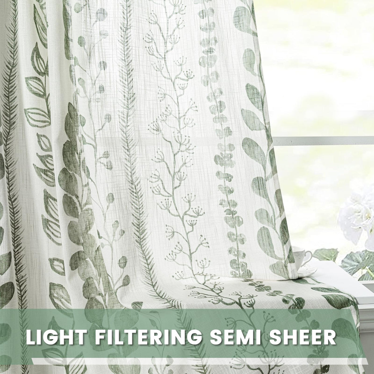 MEETSKY Back-tab linen-style curtain for a refined pleated look