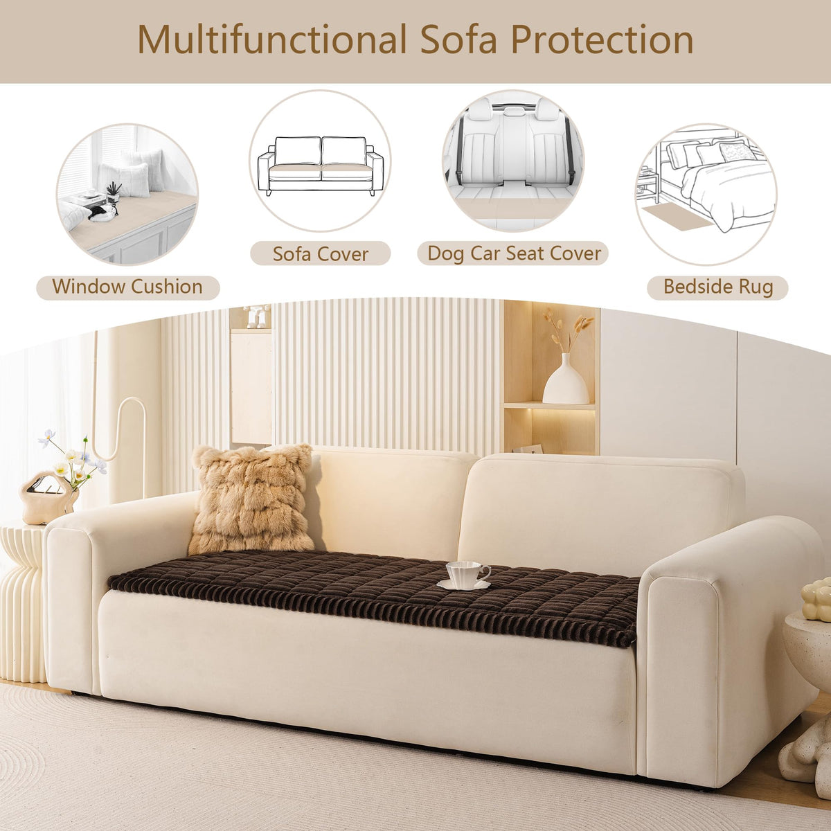 Machine washable MEETSKY slipcover cleans easily after messes.