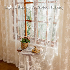 MEETSKY warp knitted lace curtains feature durable, seamless drape.