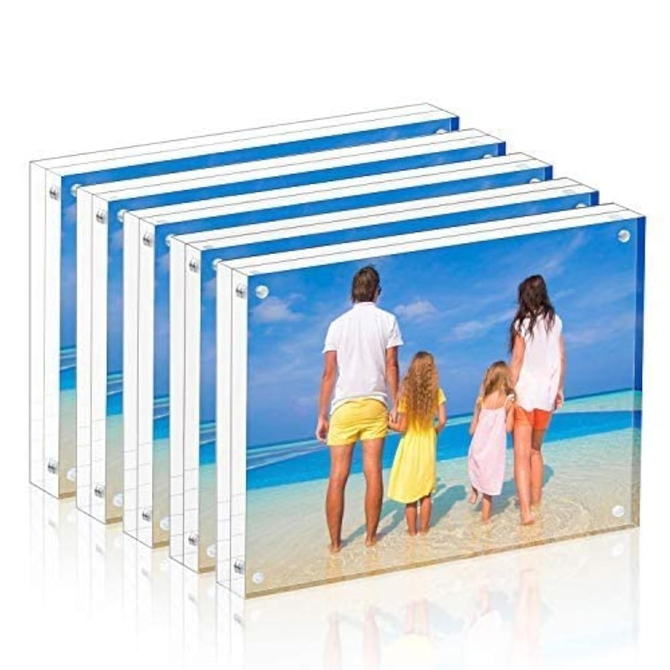 Meetu 4x6 acrylic picture frame front view showing crystal clarity and edge-to-edge display benefits
