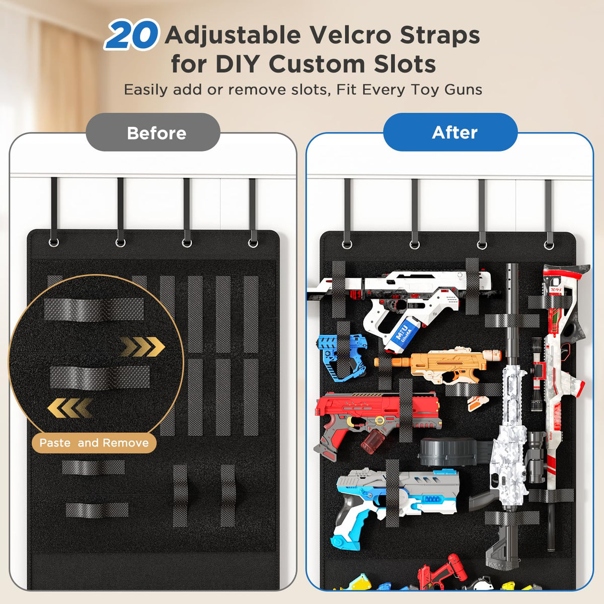 Mefirt clear mesh pockets show the toy collection for easy selection