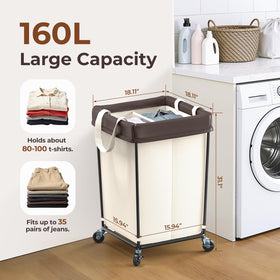 Mefirt dual-compartment basket helps sort lights and darks efficiently.