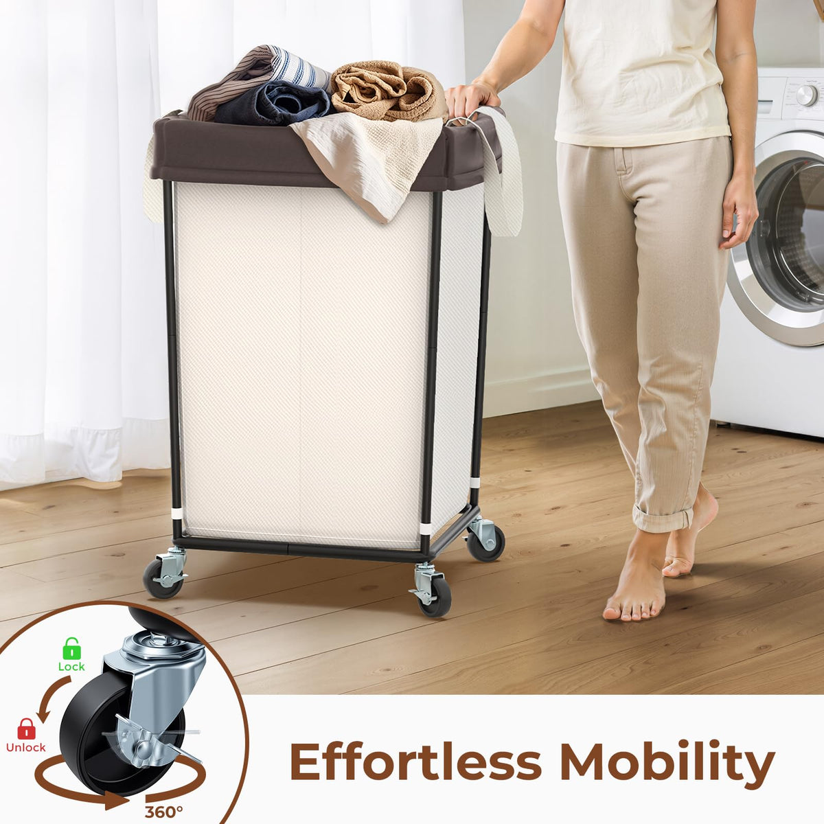 Mefirt durable Oxford fabric resists wear for long-lasting laundry organization.