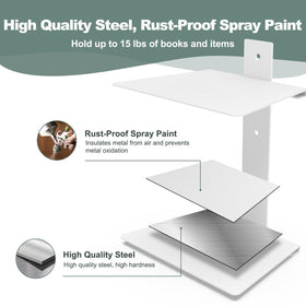 Mefirt easy-install shelves with included anchors and screws