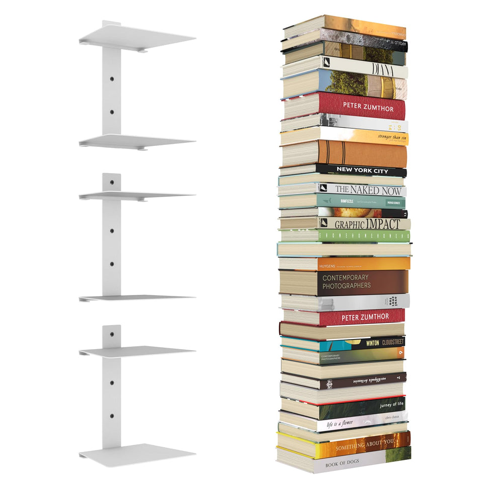 Mefirt invisible floating shelf on wall with books saving space in a compact living room