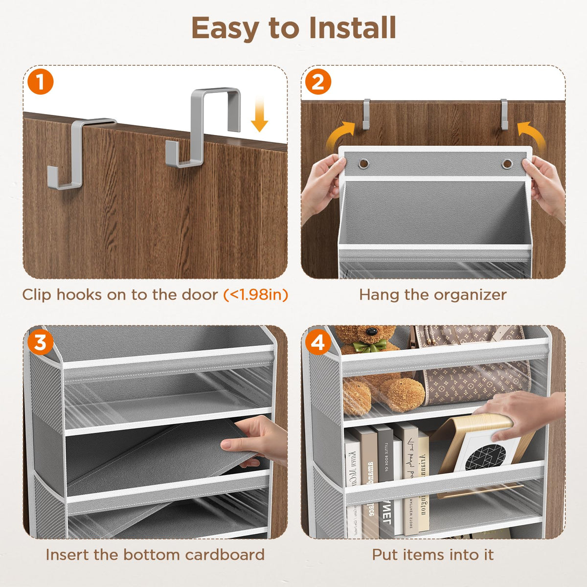 Mefirt multipurpose behind-door organizer fits diapers, towels, and textiles.