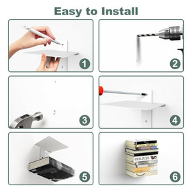 Mefirt space-saving wall shelf in white for minimal interior design