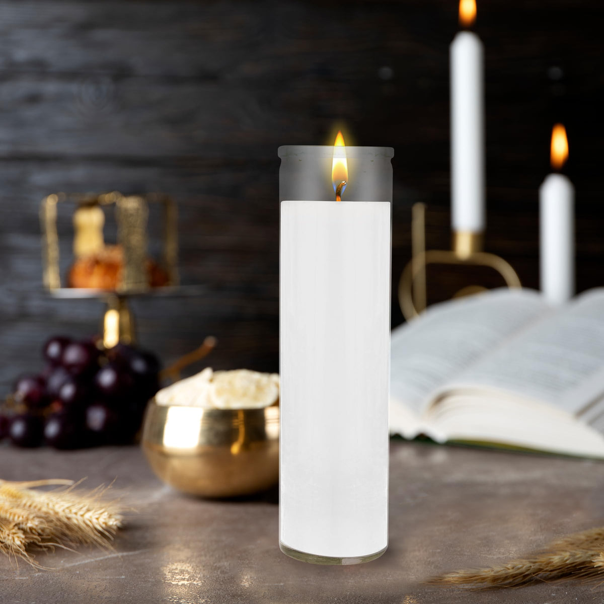 Mega Candles lead-free wick candle in durable glass jar