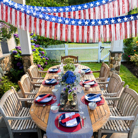 Mega-L wedding or carnival decor with bright color.