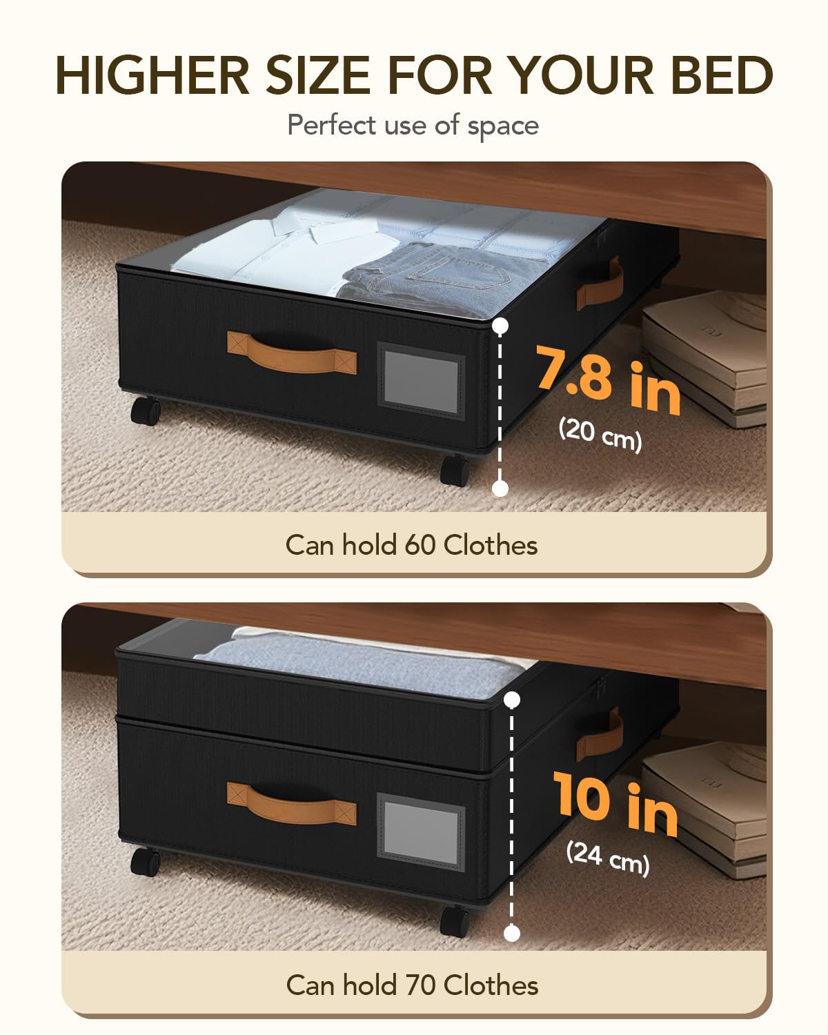 Megapuxin under-bed storage features a sturdy metal frame for bulky items.