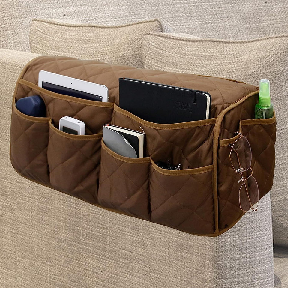 MEHIDFY Armchair Caddy featuring waterproof sofa armrest and organized storage.