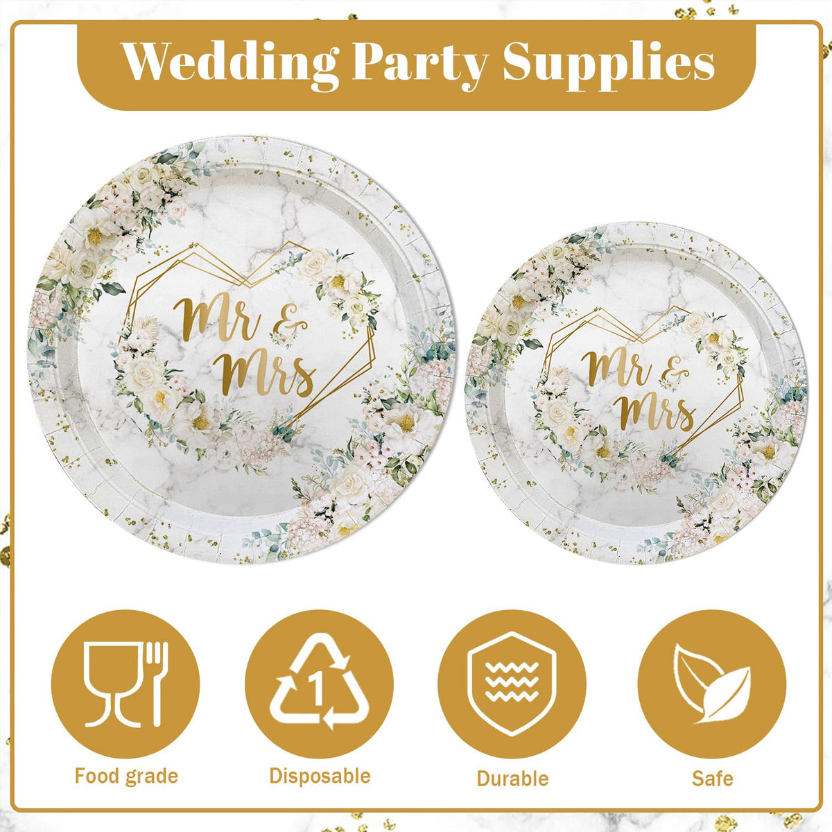 MEHOFOND tablecloth 9x4.5 ft creates a cohesive wedding backdrop.