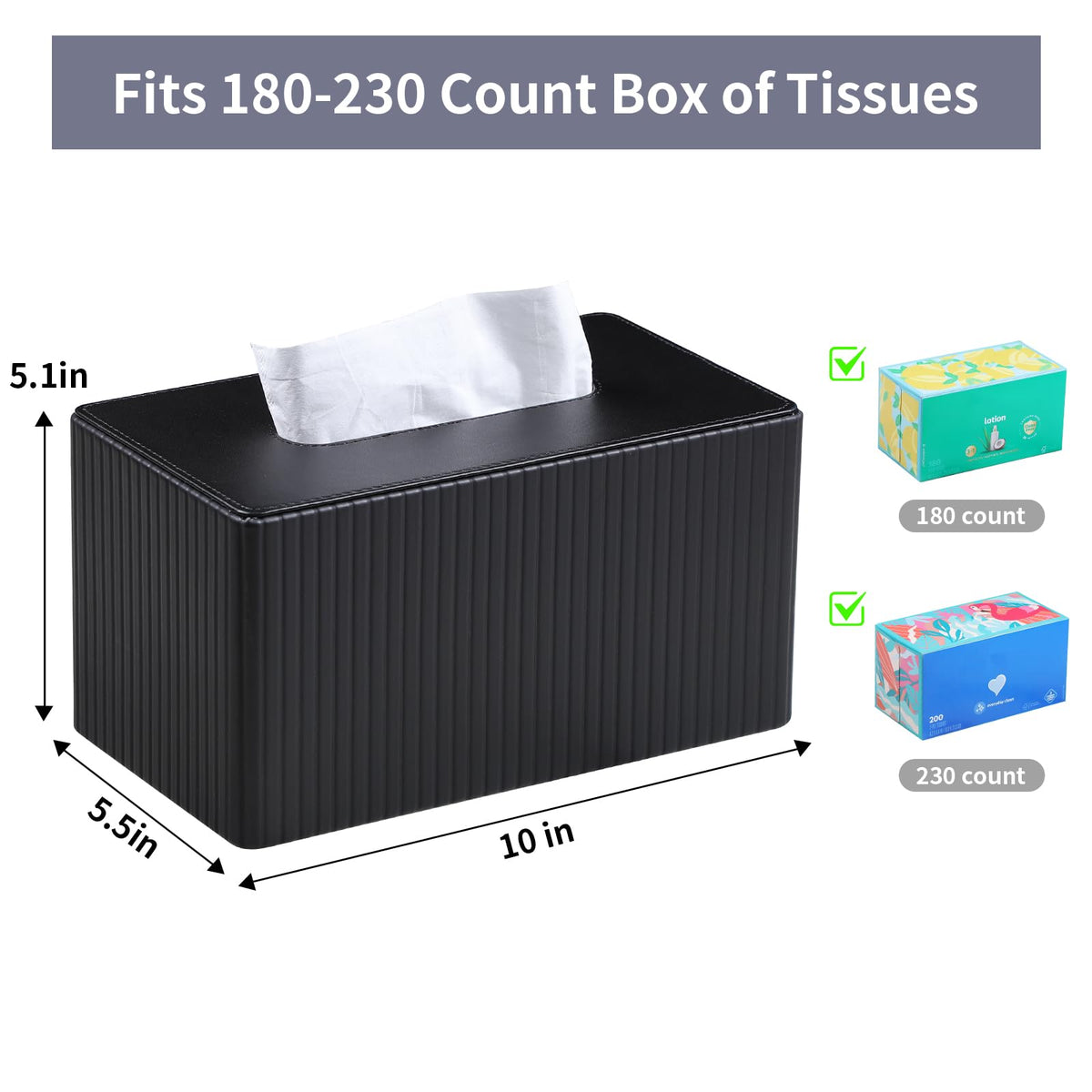Meibooch tissue box cover with magnetic closure bottom keeps contents discreet.