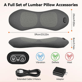 MEIJINEX 3in-1 Smooth Spine Pillow compact for travel and storage