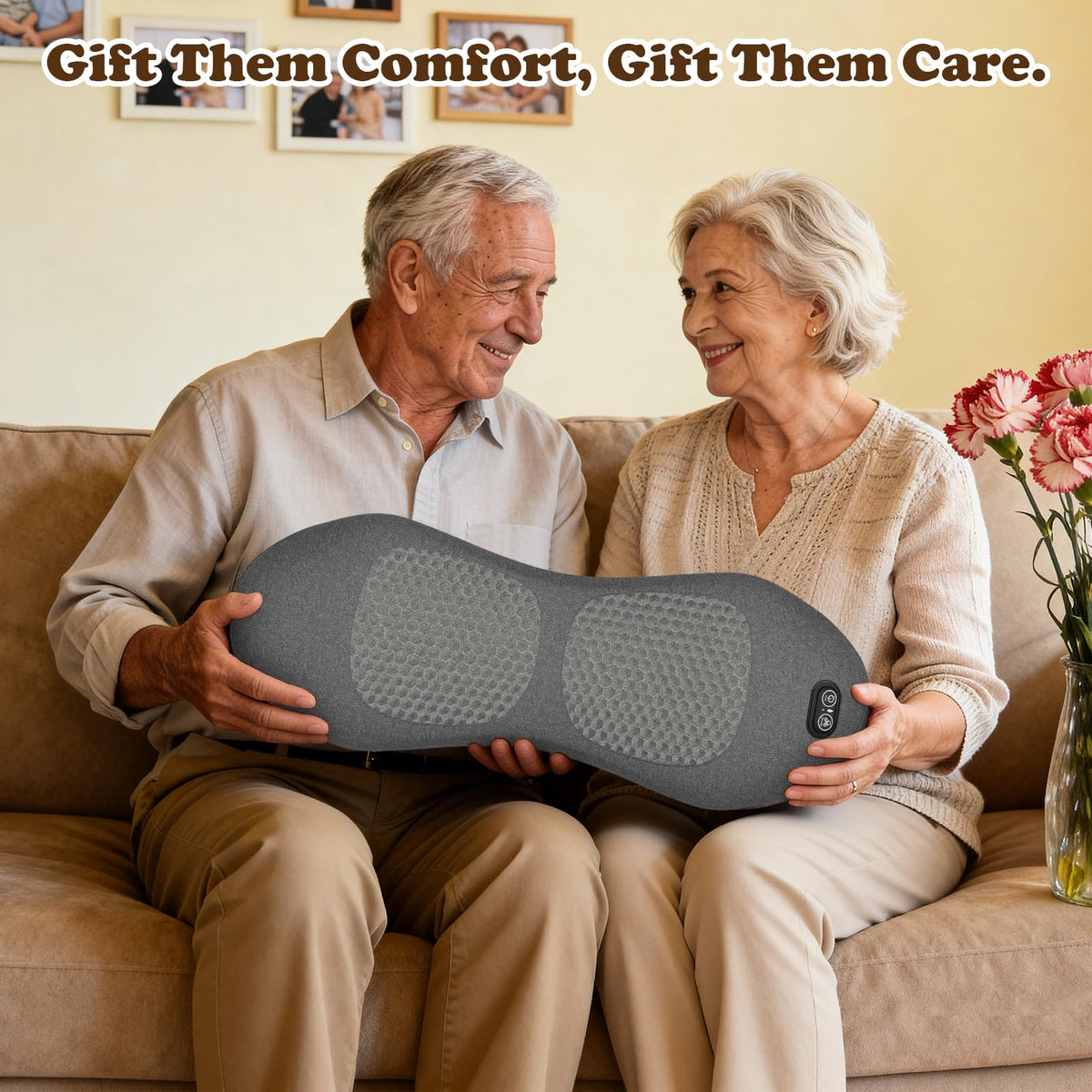 MEIJINEX 3in-1 Smooth Spine Pillow control panel enables easy mode switching