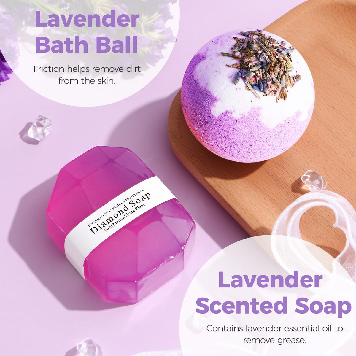 MEINESQIS lavender bath salts for relaxing soaks
