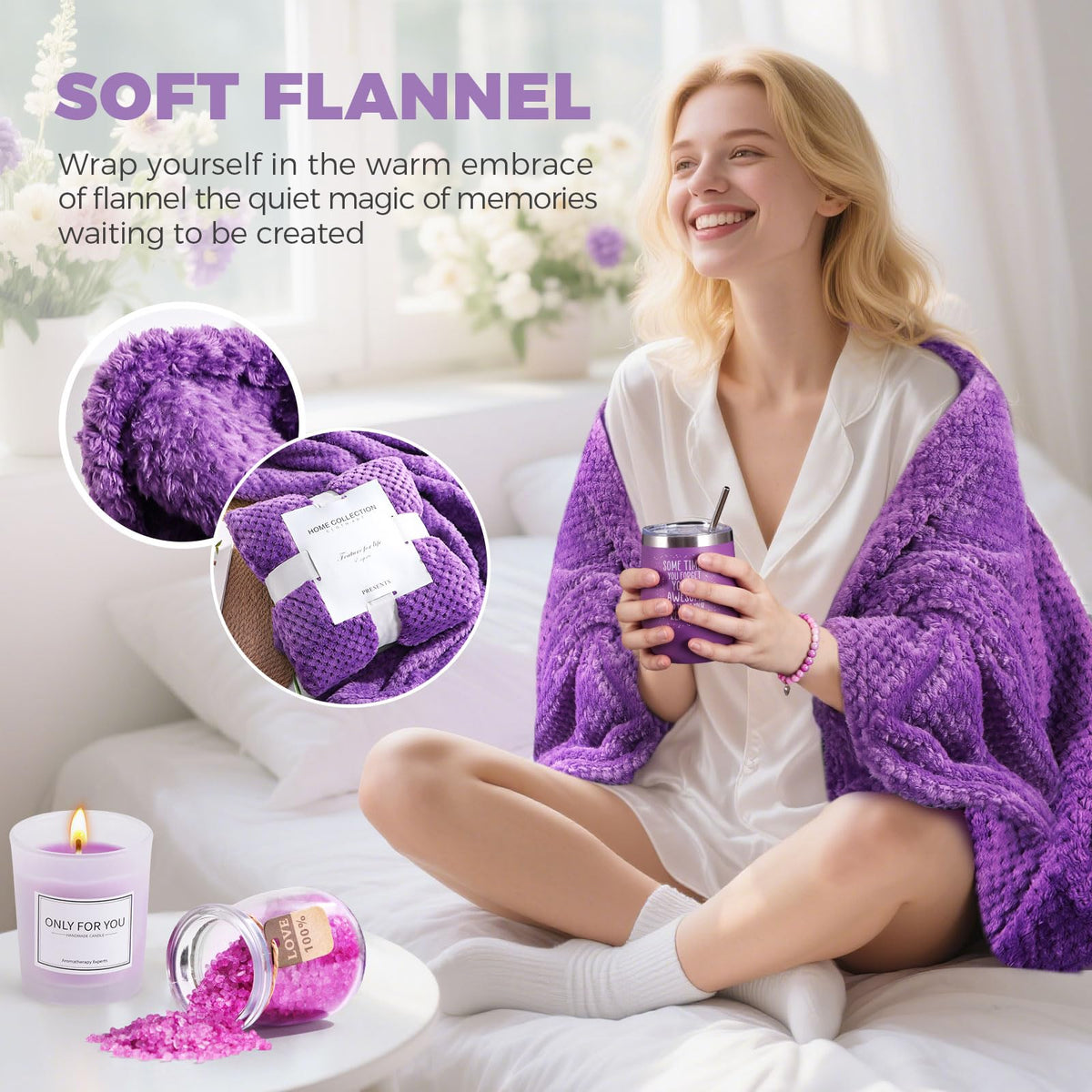 MEINESQIS cozy flannel blanket for cozy nights