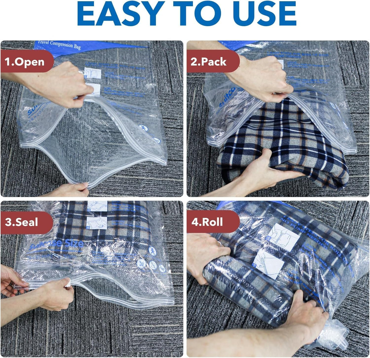Meiqihome vacuum seal system showcasing airtight double-seal feature.