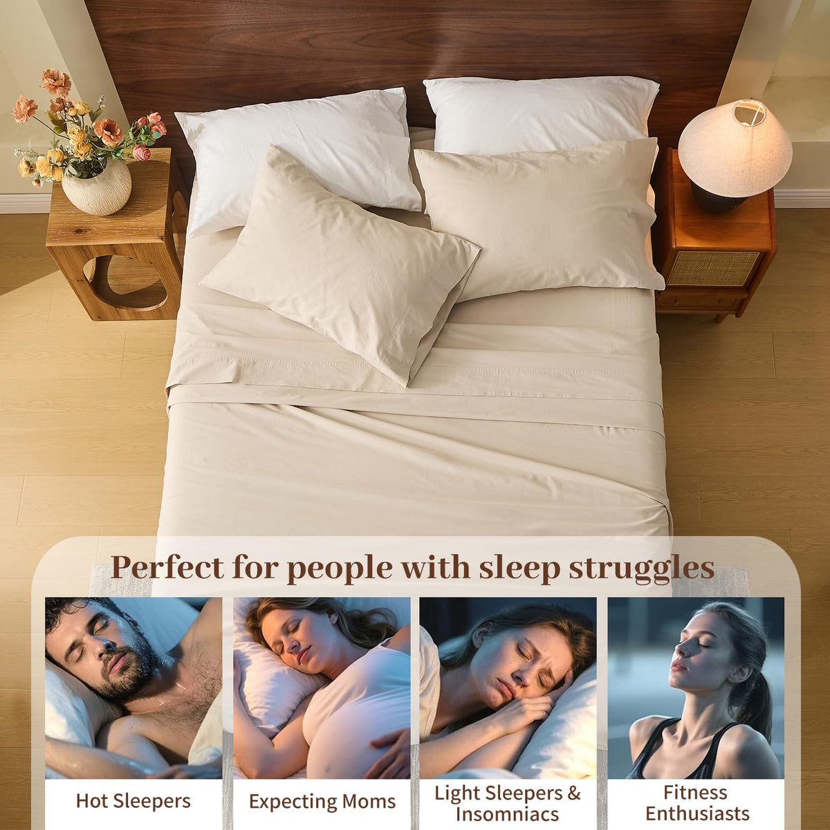 Meishang linen sheets king fabric texture highlighting natural linen weave and breathability