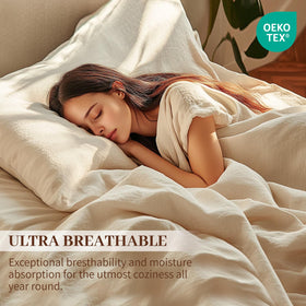 Meishang linen sheets king fitted sheet on mattress with deep elastic pockets