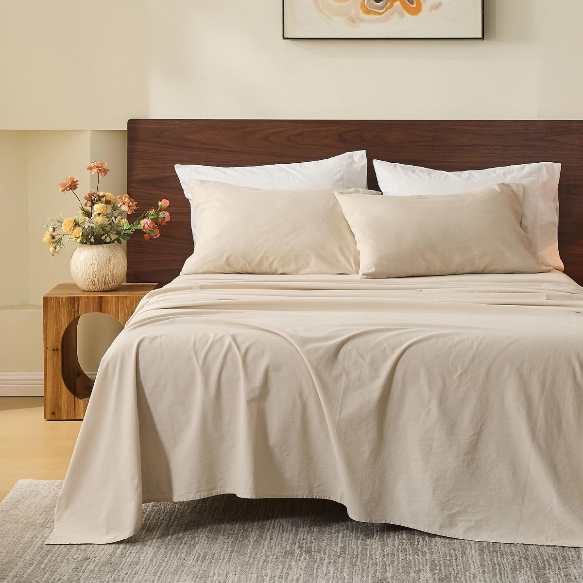 Meishang linen sheets king packaging showing premium eco-friendly presentation