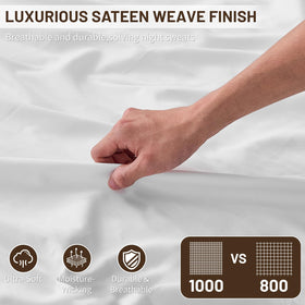 MEISHANG queen pillowcases in white highlighting smooth edges and softness.