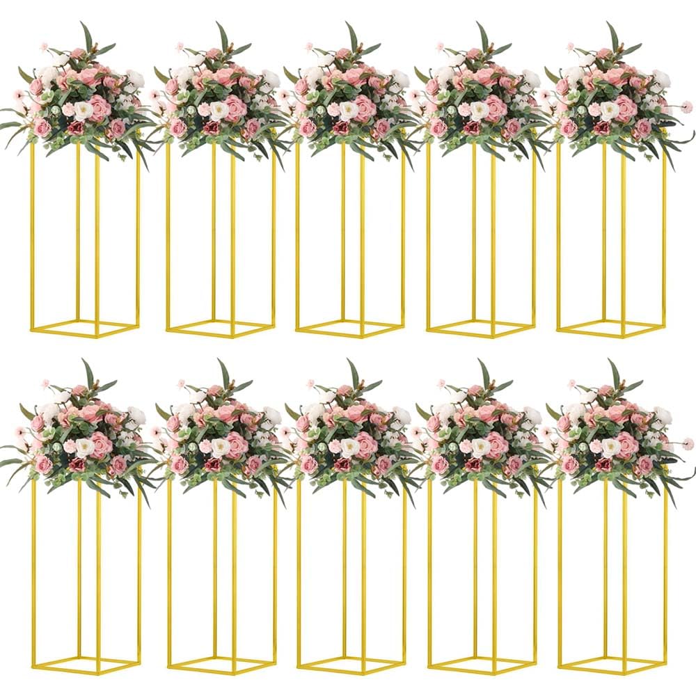 MEISHAONV gold column centerpiece standing 60cm high for elegant event decor.