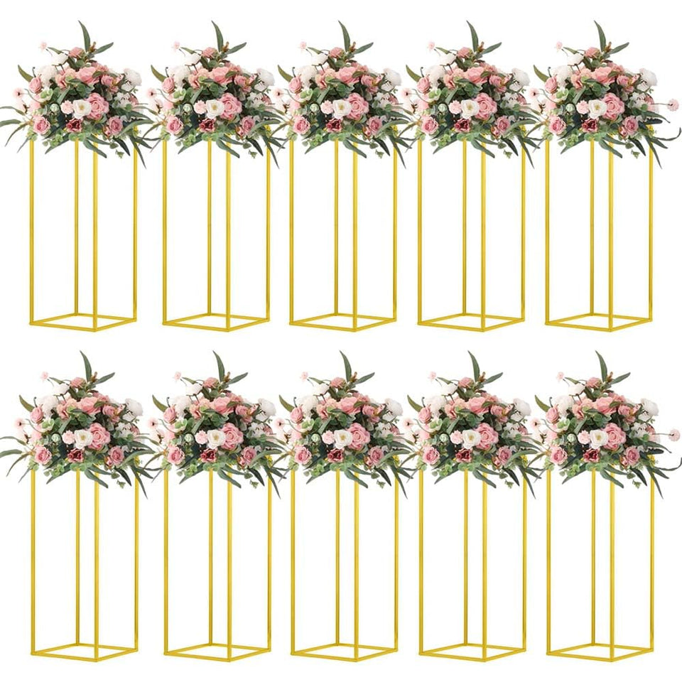MEISHAONV gold column centerpiece standing 60cm high for elegant event decor.