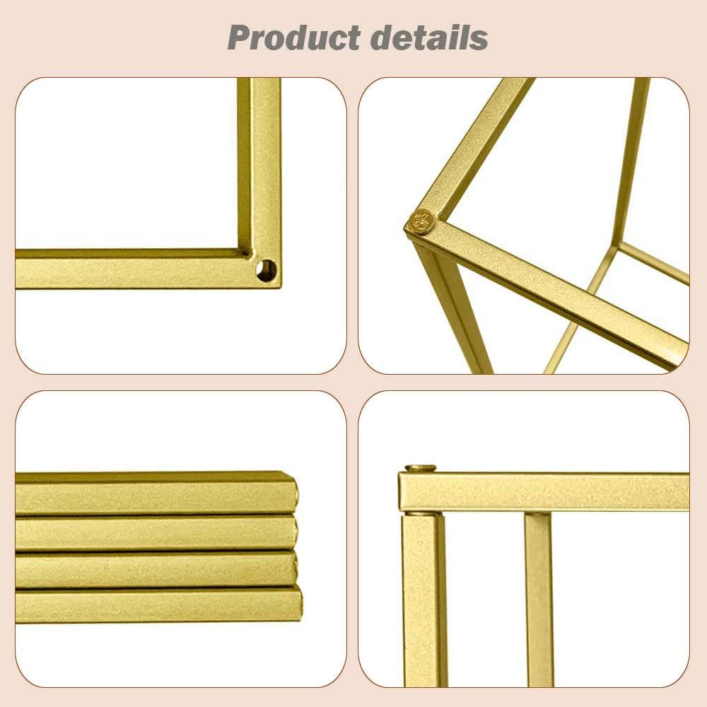 MEISHAONV 60cm tall column centerpiece enhances banquet tables with luxe metallic finish.