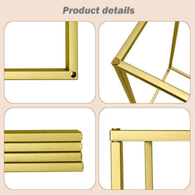 MEISHAONV 60cm tall column centerpiece enhances banquet tables with luxe metallic finish.