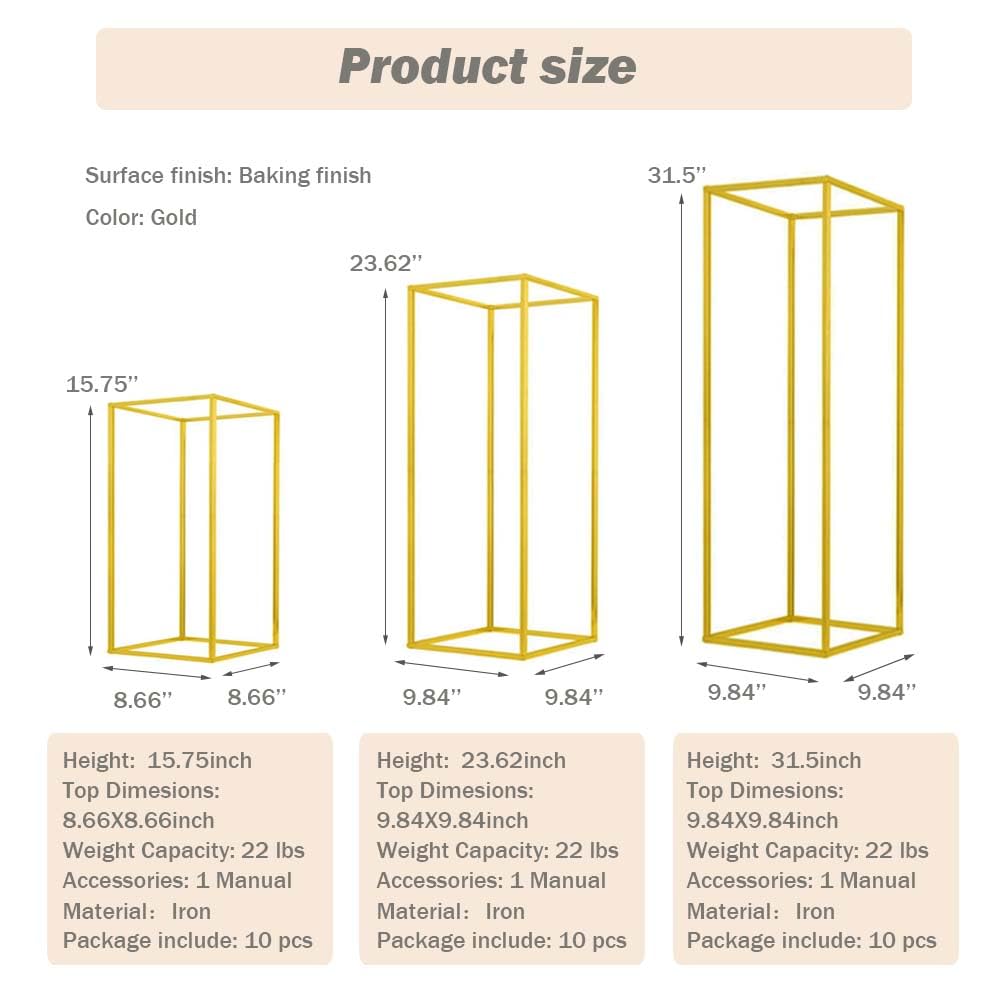 MEISHAONV gold metal stand supports real or artificial flowers securely.