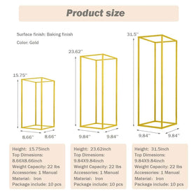 MEISHAONV gold metal stand supports real or artificial flowers securely.