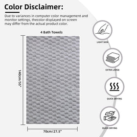 Meishiqi towel colors Grey Pink Blue Yellow suit any bathroom décor.