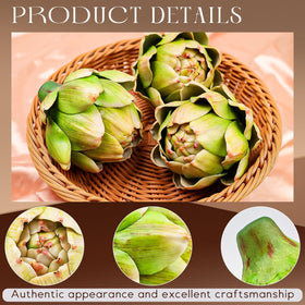 Meiwlong artichoke decor closeup shows realistic texture for lifelike tablescapes
