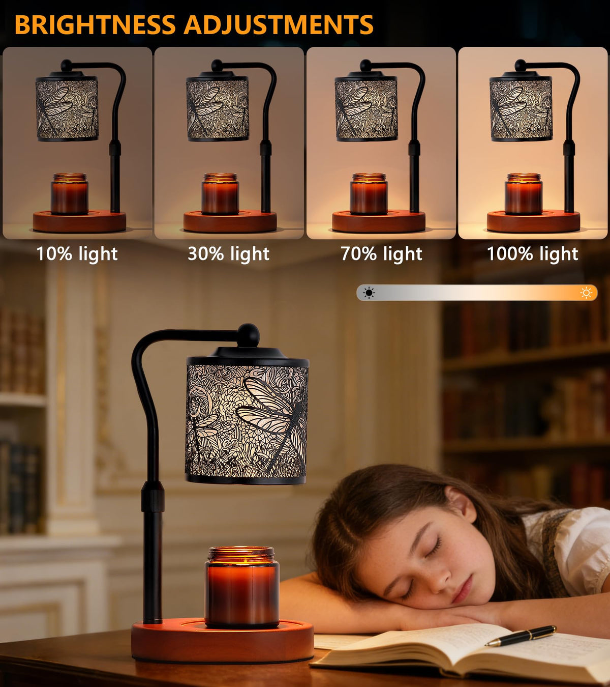 MEIXISUE black metal candle warmer adds modern decorative glow.