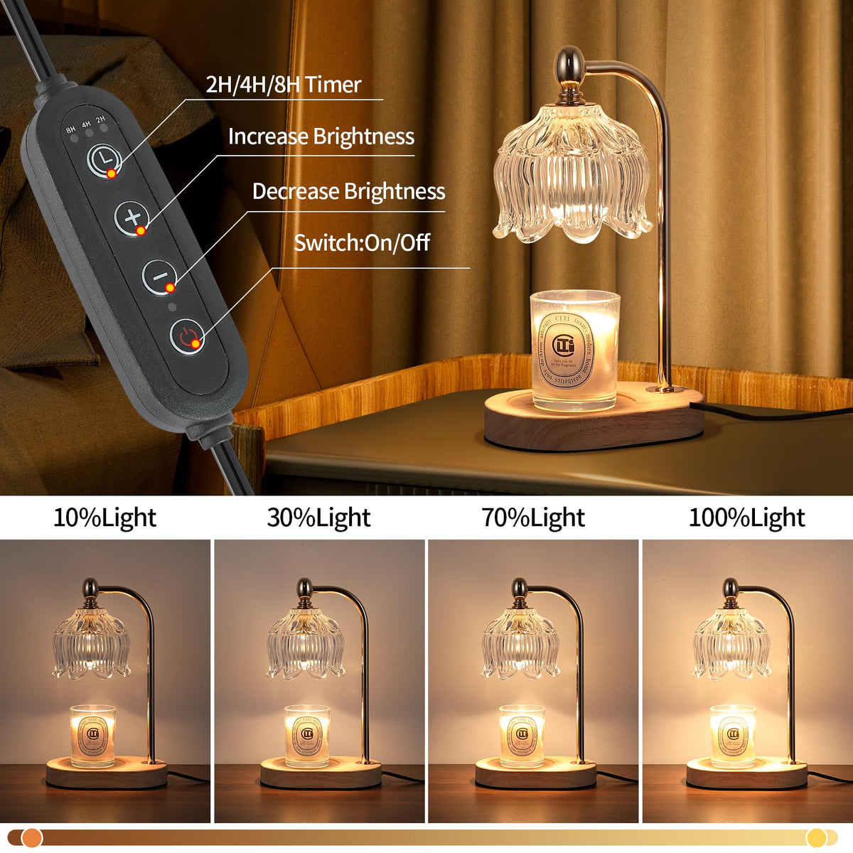 MEIXISUE candle warmer lamp dual bulbs speed up melting