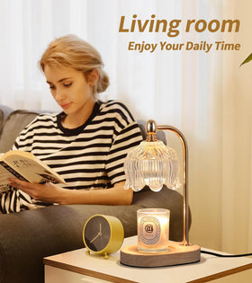 MEIXISUE candle warmer lamp with gold light creates warm ambience