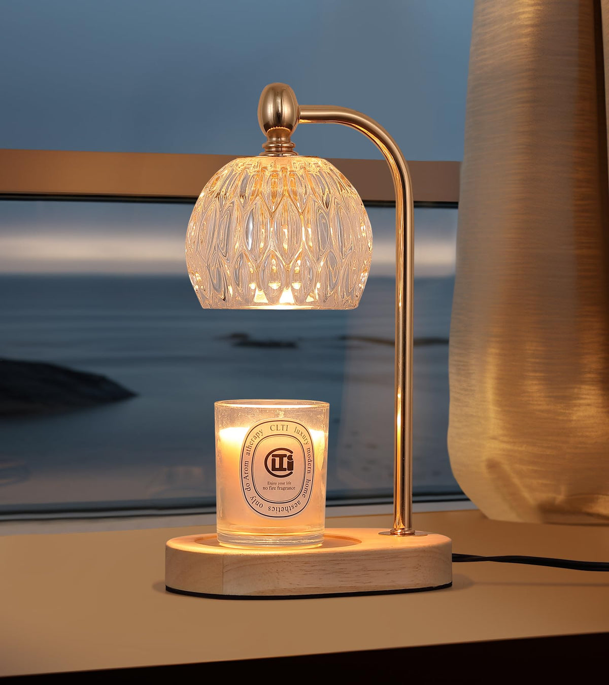 MEIXISUE candle warmer lamp with timer and dimmer for ambient, smoke-free decoration