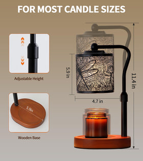 MEIXISUE dimmable timer candle warmer showing adjustable brightness for fragrance control.