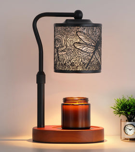 MEIXISUE dragonfly candle warmer lamp front view for safe, smoke-free ambiance.