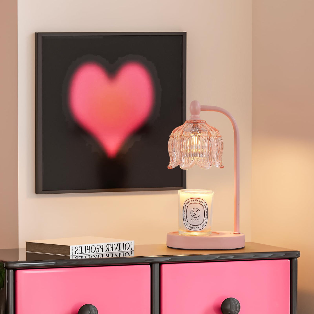Meixisue pink candle warmer lamp safety feature protects kids and pets