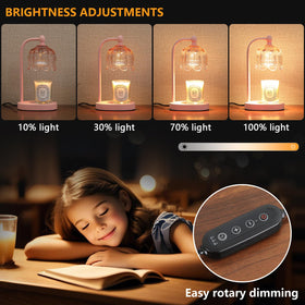 Meixisue pink candle warmer lamp with two bulbs for even melting and bright ambiance