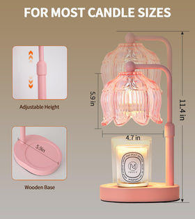 Meixisue pink flower warmer with timer dimmer for flexible fragrance timing