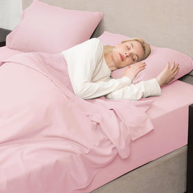Mejoroom 4-piece set includes fitted, flat sheets and two pillowcases
