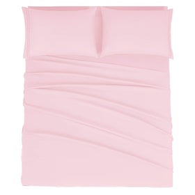 Mejoroom full-size sheet set in blush pink offers cloud-soft microfiber comfort