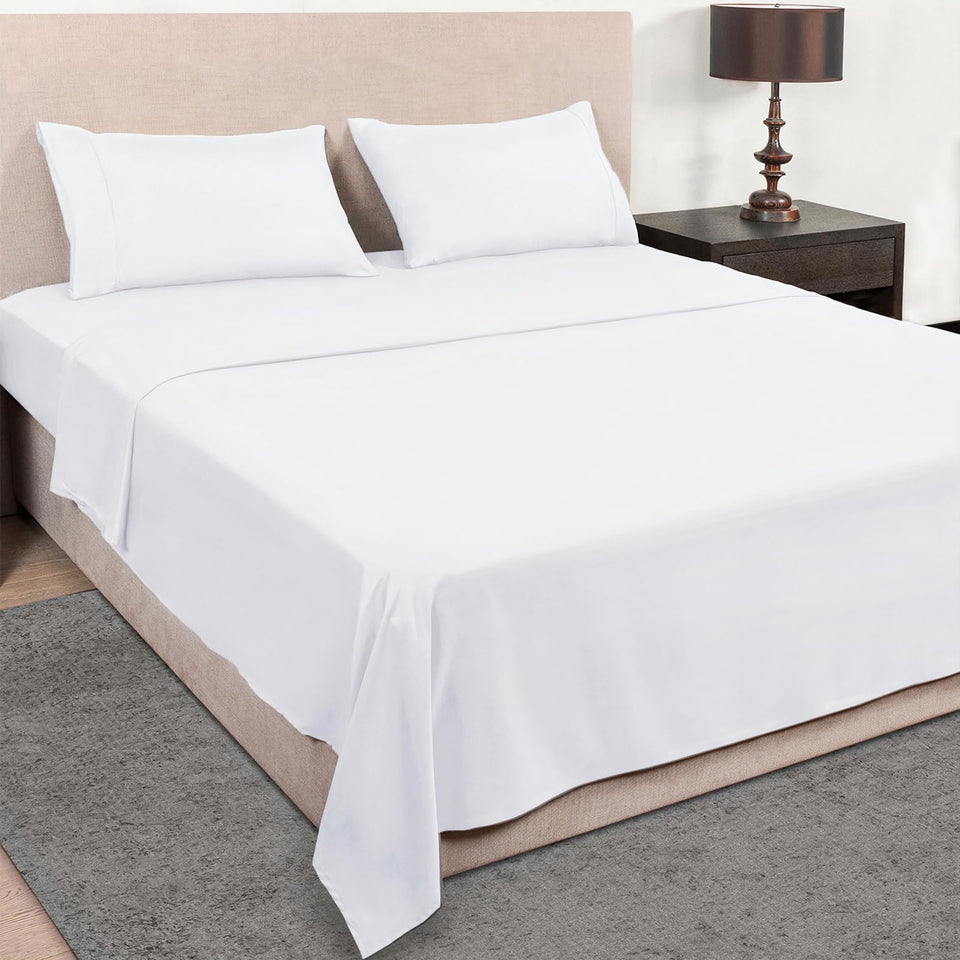 Mejoroom Queen sheet set close-up of soft microfiber fabric with wrinkle resistance.